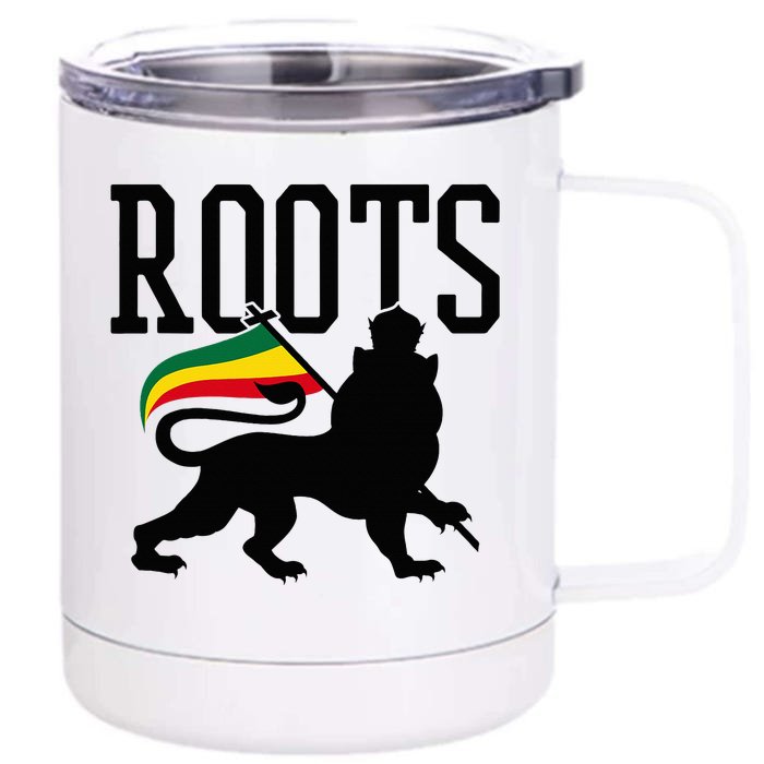 Reggae Roots Lion Of Judah Rastafari Music Rasta Gift Front & Back 12oz Stainless Steel Tumbler Cup