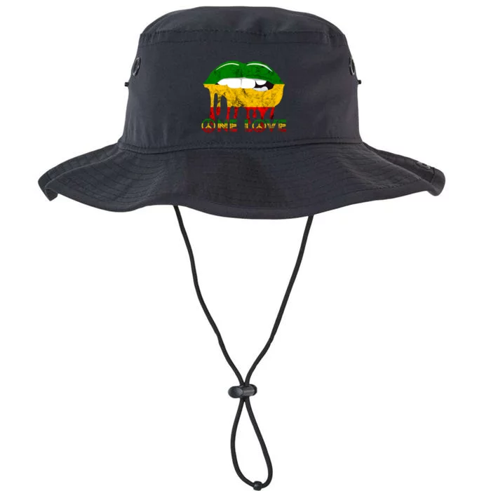 Rasta Reggae Lips Mouth Jamaican Music Kissing One Love Legacy Cool Fit Booney Bucket Hat