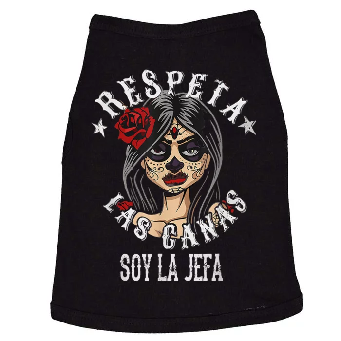 Retro Respeta Las Canas La Jefa Funny Spanish Doggie Tank