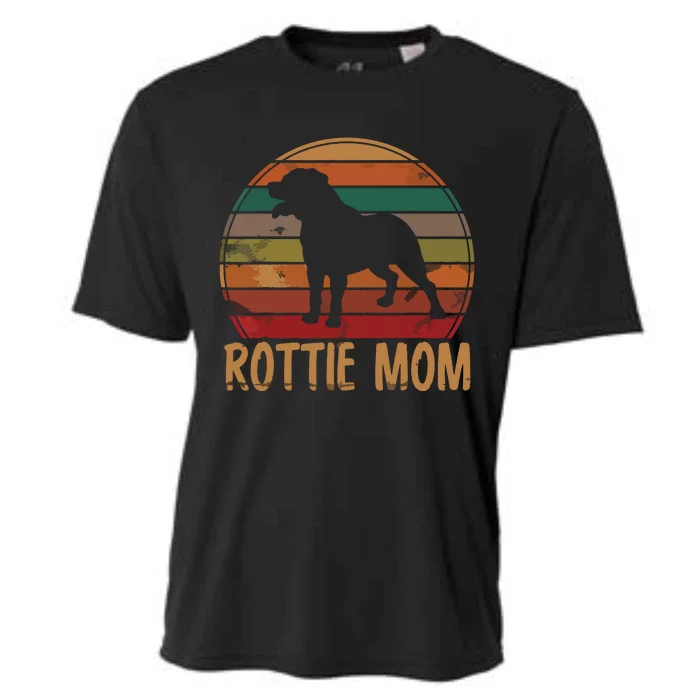 Retro Rottweiler Mom Gift Rott Dog Mother Pet Rottie Mama Cooling Performance Crew T-Shirt