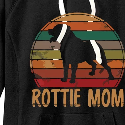 Retro Rottweiler Mom Gift Rott Dog Mother Pet Rottie Mama Women's Fleece Hoodie