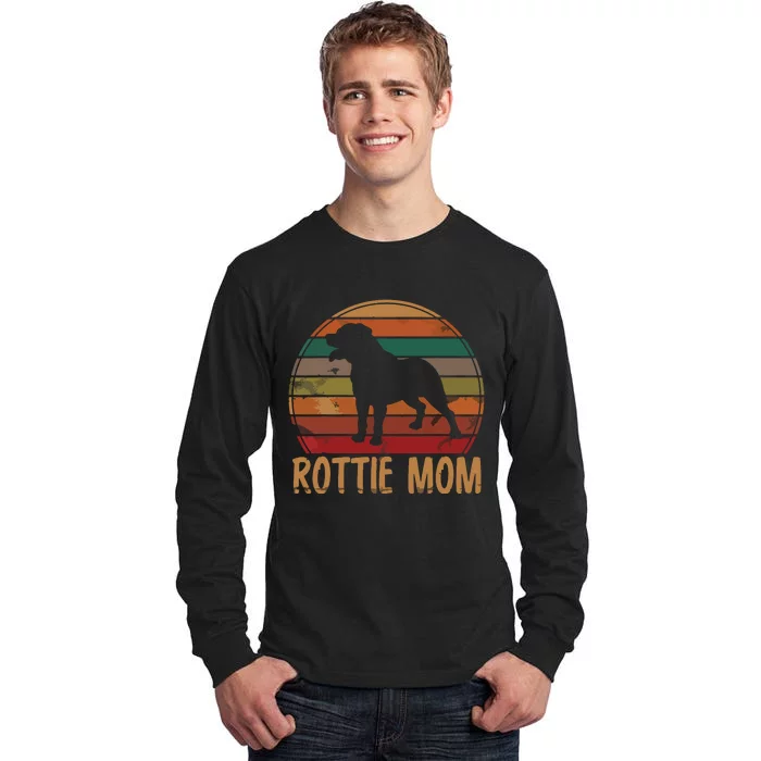 Retro Rottweiler Mom Gift Rott Dog Mother Pet Rottie Mama Tall Long Sleeve T-Shirt