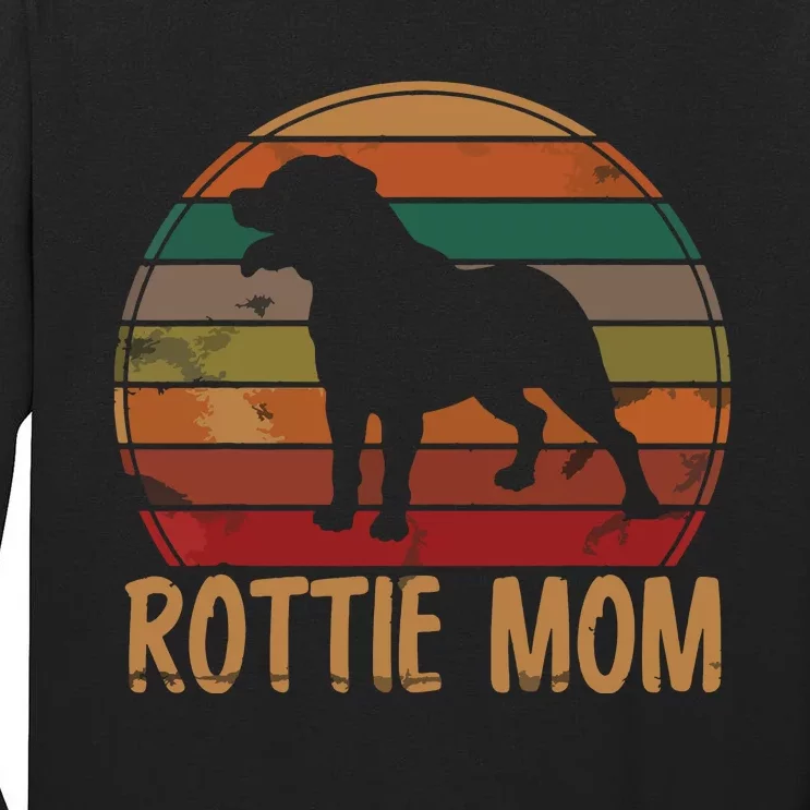 Retro Rottweiler Mom Gift Rott Dog Mother Pet Rottie Mama Tall Long Sleeve T-Shirt