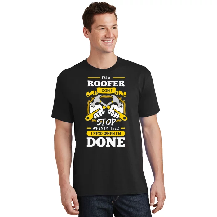 Roofer Roof Mechanic Construction Contractor Tradesperson T-Shirt