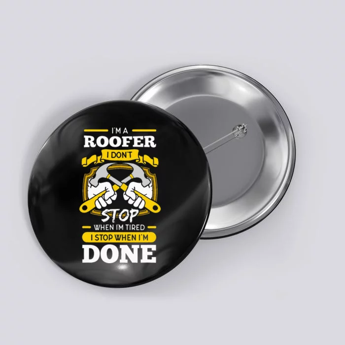 Roofer Roof Mechanic Construction Contractor Tradesperson Button