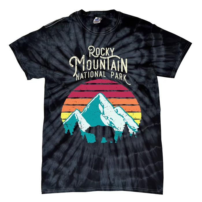 Retro Rocky Mountain National Park Colorado Bear Tie-Dye T-Shirt