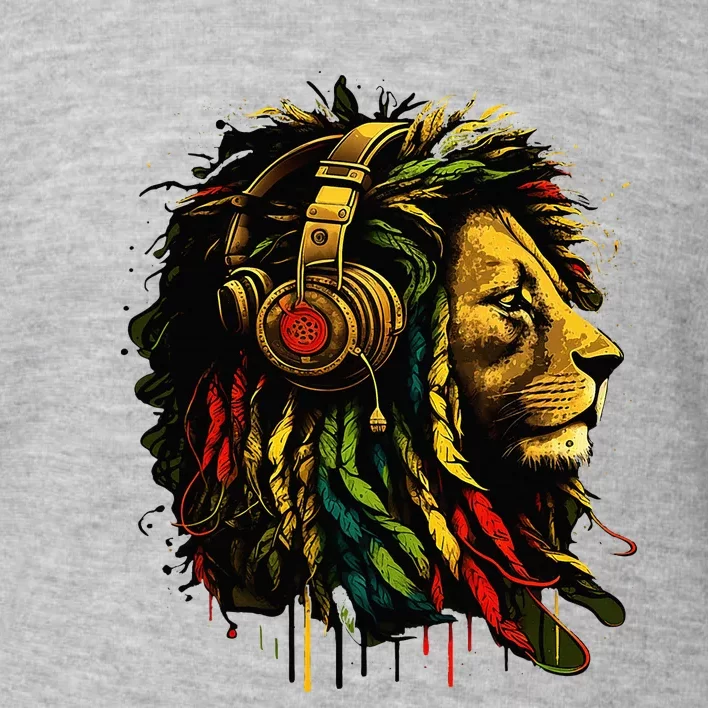 Rasta Reggae Music Headphones Jamaican Pride Lion Of Judah Toddler Sweatshirt