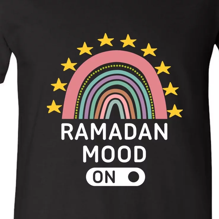 Rainbow Ramadan Mood On Gift Ramadan Mubarak V-Neck T-Shirt