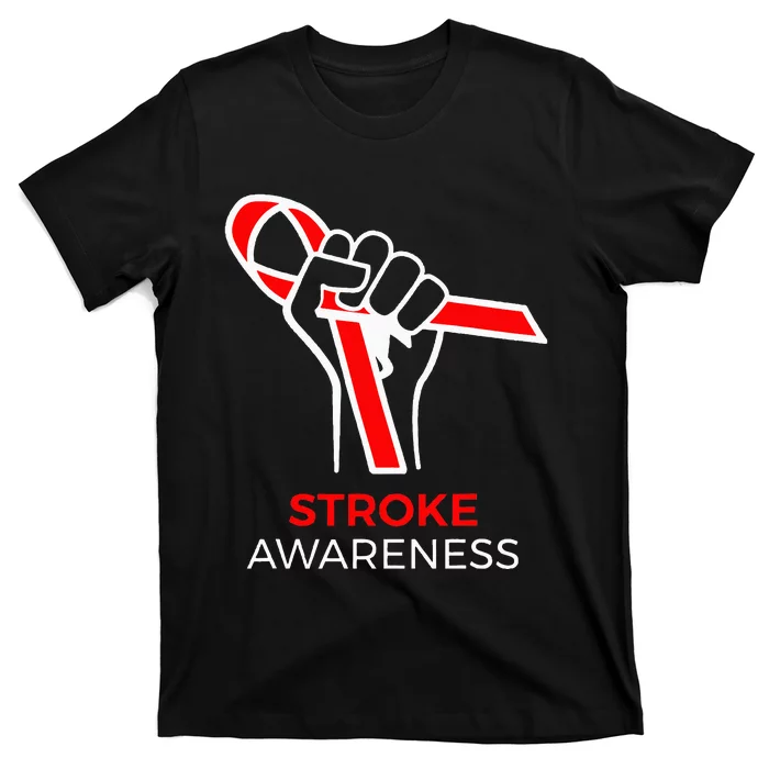 Red Ribbon Month Products Survivor National Stroke Awareness T-Shirt