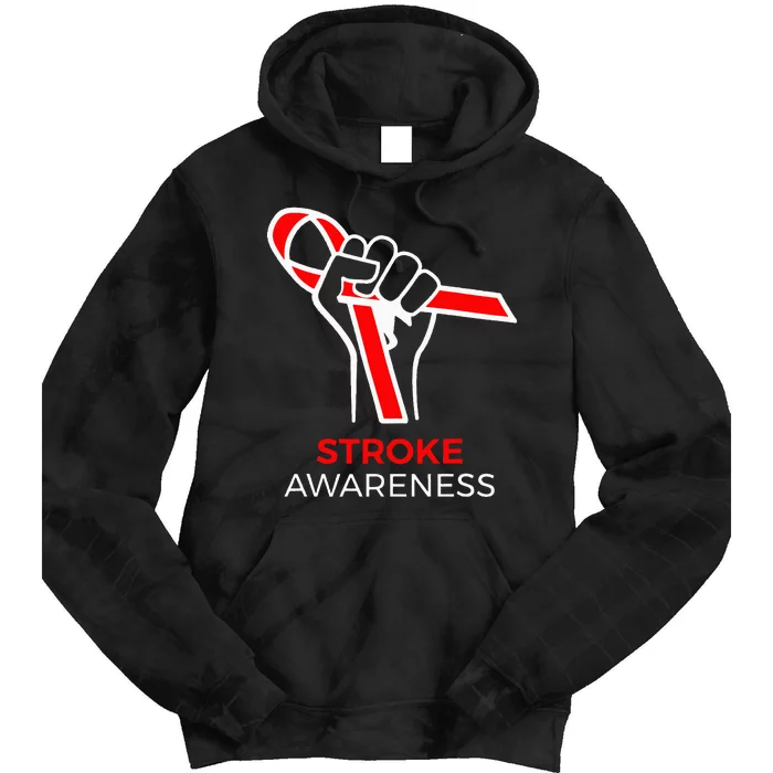 Red Ribbon Month Products Survivor National Stroke Awareness Tie Dye Hoodie