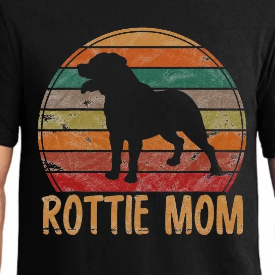 Retro Rottweiler Mom Gift Rott Dog Mother Pet Rottie Mama Pajama Set