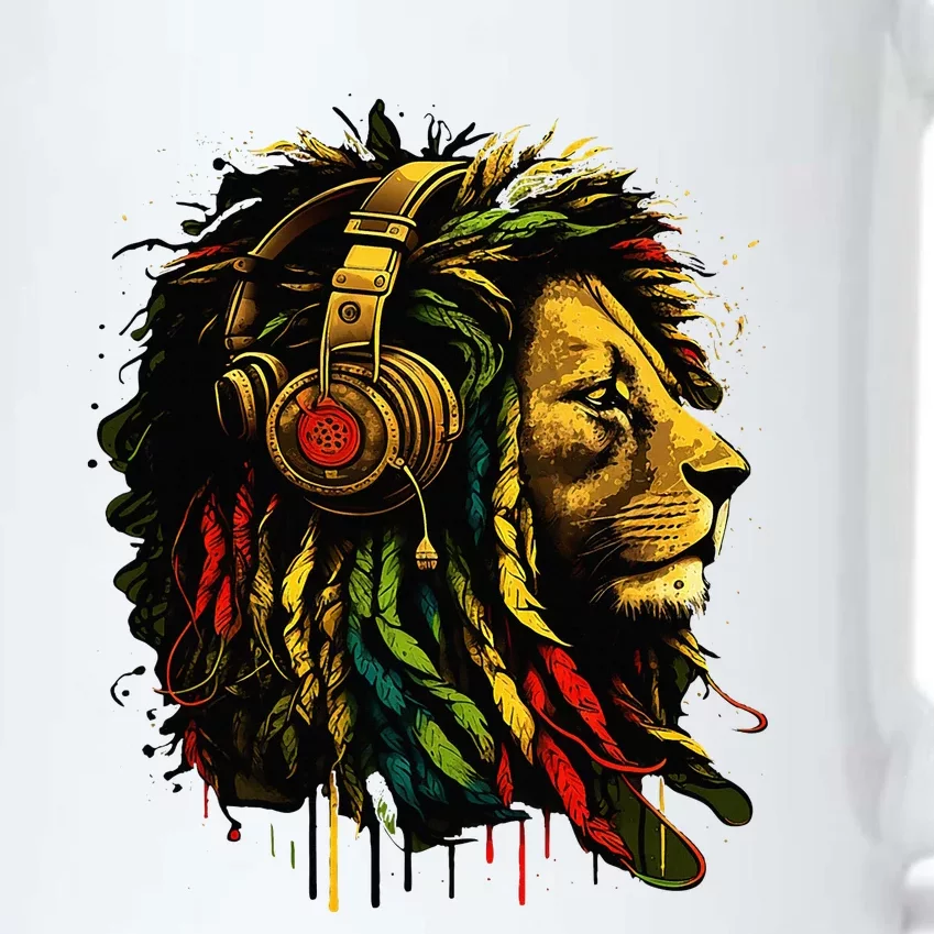 Rasta Reggae Music Headphones Jamaican Pride Lion Of Judah Black Color Changing Mug