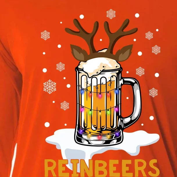 Reinbeers Reindeer Merry Christmas Snowflake Xmas Pajamas Great Gift Cooling Performance Long Sleeve Crew