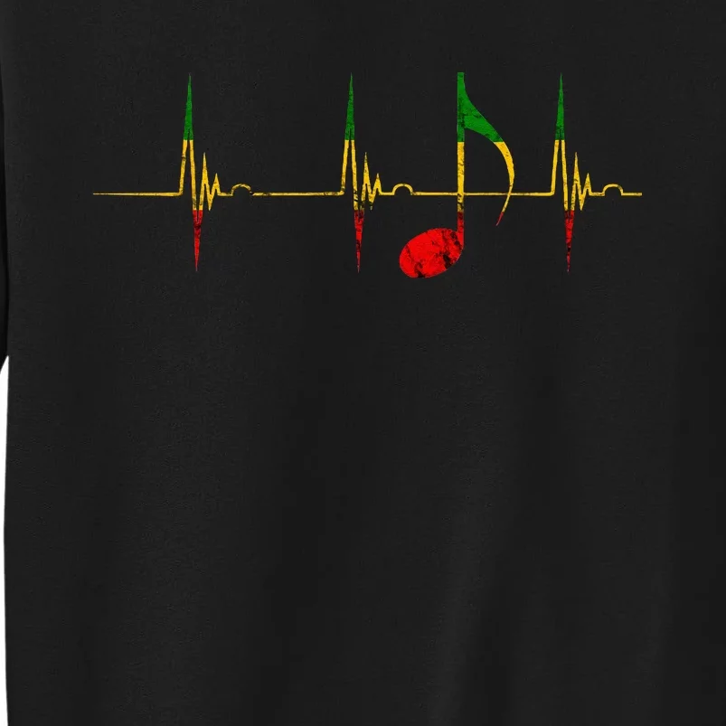 Rasta Reggae Music Notes Heartbeat EKG Pulse Clefs Sweatshirt