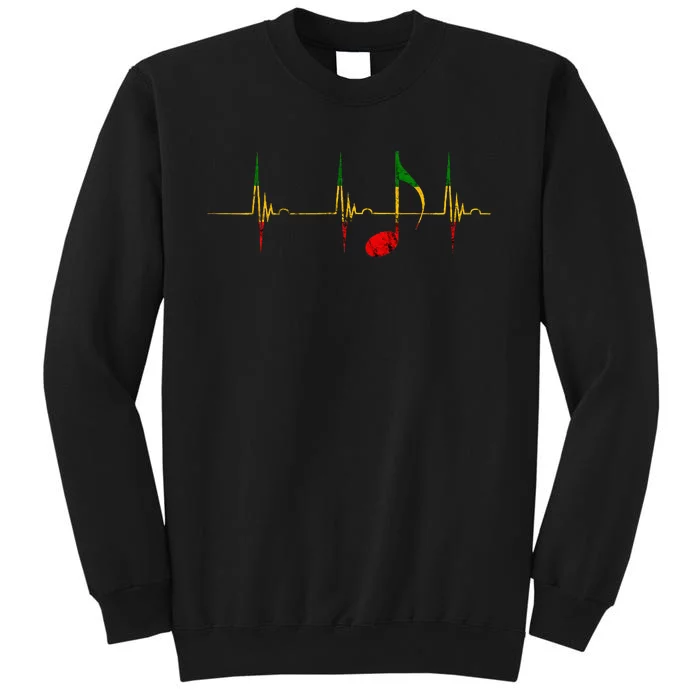 Rasta Reggae Music Notes Heartbeat EKG Pulse Clefs Sweatshirt