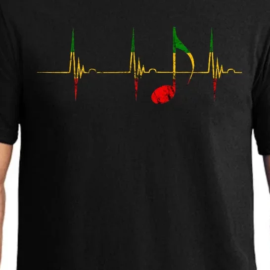 Rasta Reggae Music Notes Heartbeat EKG Pulse Clefs Pajama Set