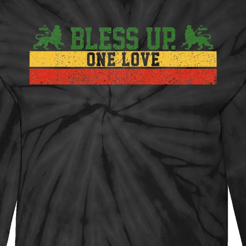 Rastafari Reggae Music Bless Up Dub Dancehall Rasta Gift Tie-Dye Long Sleeve Shirt