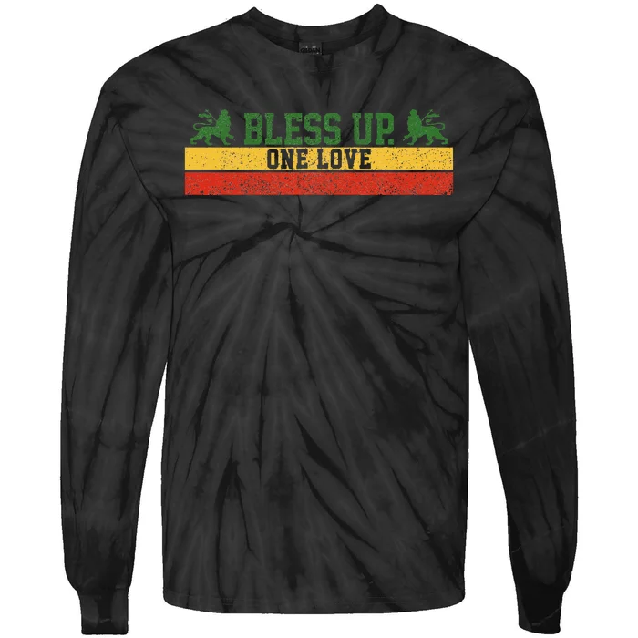 Rastafari Reggae Music Bless Up Dub Dancehall Rasta Gift Tie-Dye Long Sleeve Shirt