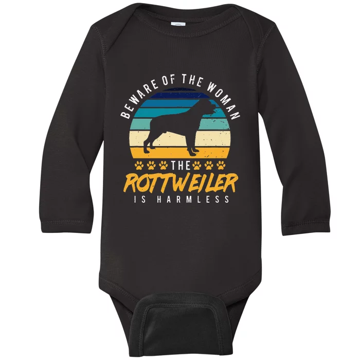 Rottweiler  Rotti Mom Gift Dog Dad Baby Long Sleeve Bodysuit