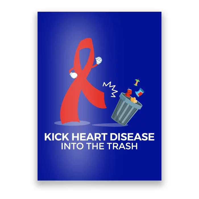 Red Ribbon Month Products Funny Gift For Heart Disease Awareness Gift Poster