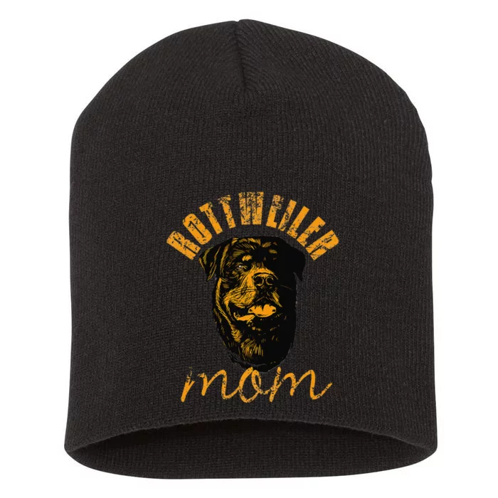 Rottweiler Rottie Mom Mom Vintage Short Acrylic Beanie