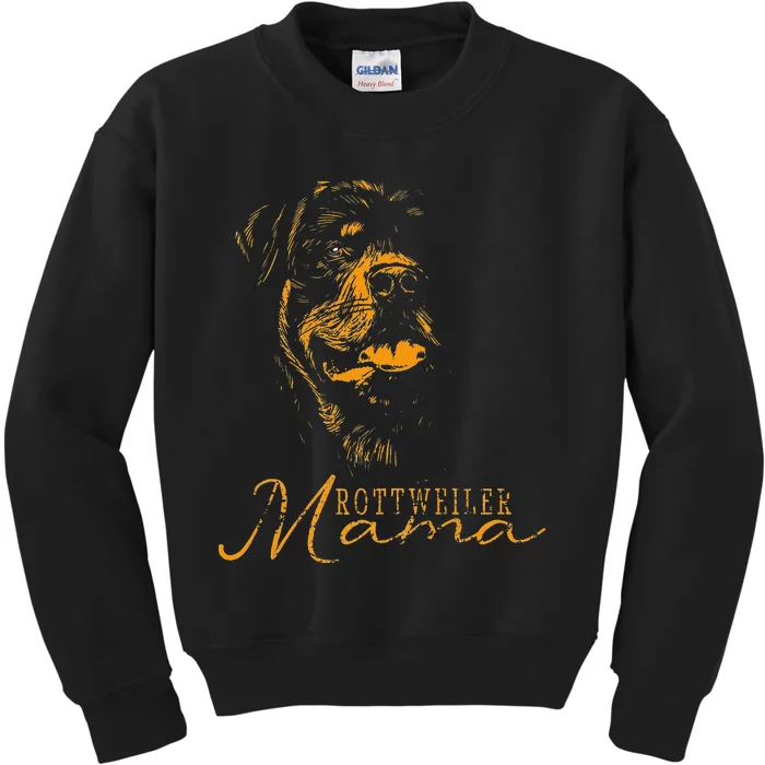 Rottweiler Rottie Mama Mom Mother Vintage Kids Sweatshirt