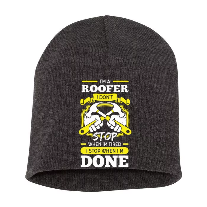 Roofer Roof Mechanic Construction Contractor Tradesperson Short Acrylic Beanie