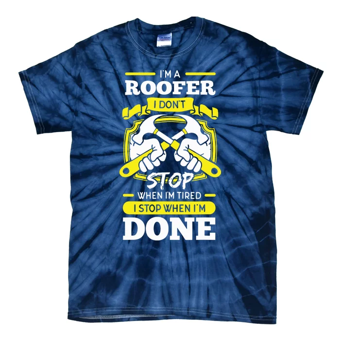 Roofer Roof Mechanic Construction Contractor Tradesperson Tie-Dye T-Shirt