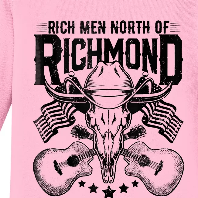 Retro Rich Men North Of Richmond Funny Flag USA T Baby Long Sleeve Bodysuit