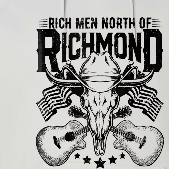 Retro Rich Men North Of Richmond Funny Flag USA T Performance Fleece Hoodie