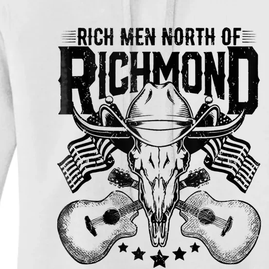 Retro Rich Men North Of Richmond Funny Flag USA T Women's Pullover Hoodie