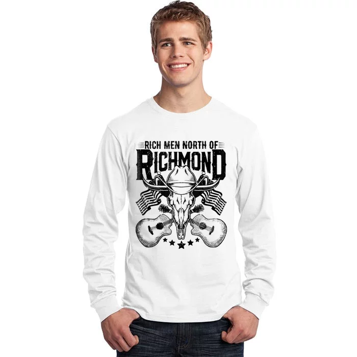 Retro Rich Men North Of Richmond Funny Flag USA T Tall Long Sleeve T-Shirt