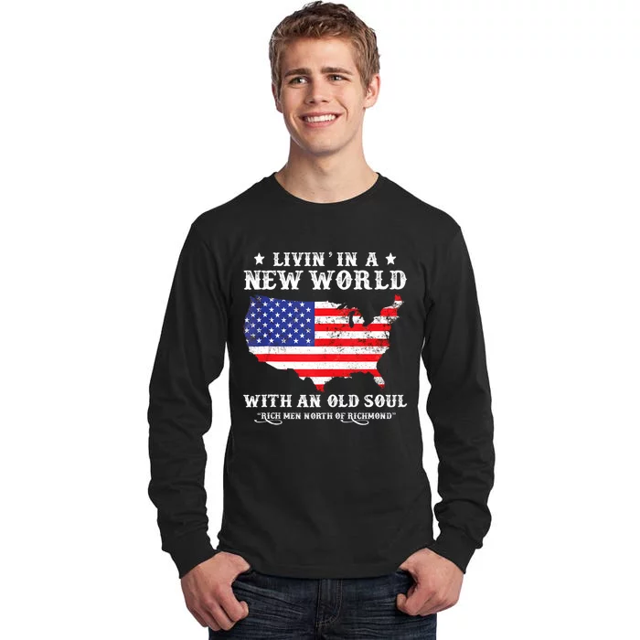 Retro Rich Men North Of Richmond Vintage American Flag Tall Long Sleeve T-Shirt