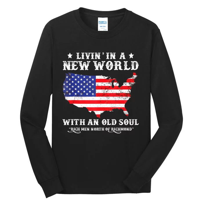 Retro Rich Men North Of Richmond Vintage American Flag Tall Long Sleeve T-Shirt