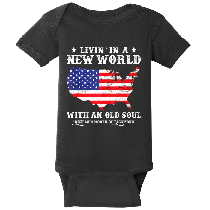 Retro Rich Men North Of Richmond Vintage American Flag Baby Bodysuit