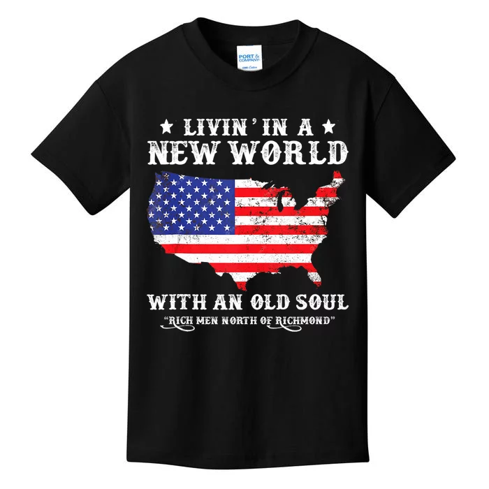 Retro Rich Men North Of Richmond Vintage American Flag Kids T-Shirt