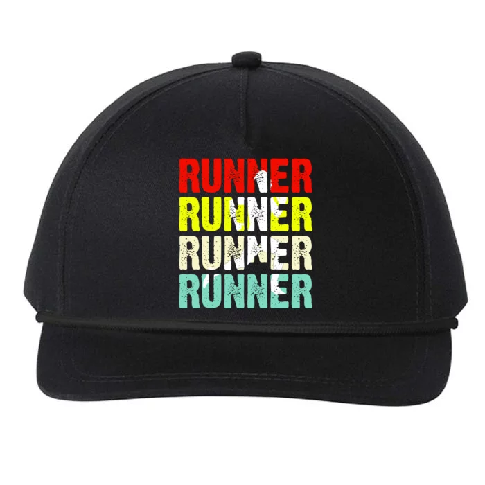 Runner Running Marathoner Retro Vintage Snapback Five-Panel Rope Hat