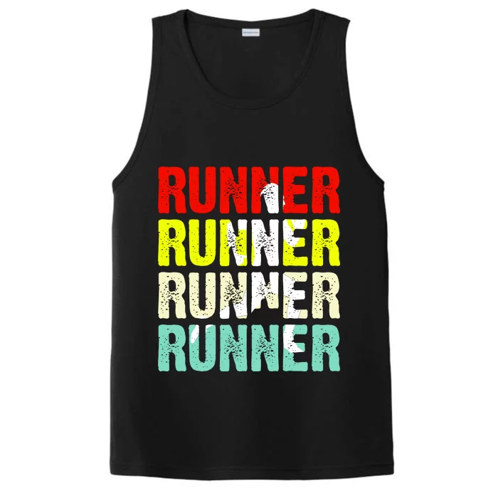 Runner Running Marathoner Retro Vintage Performance Tank