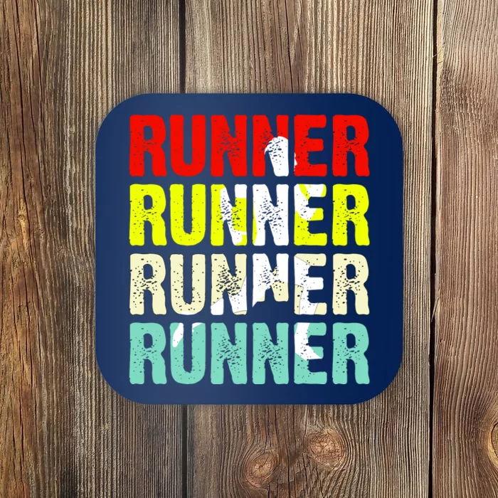 Runner Running Marathoner Retro Vintage Coaster