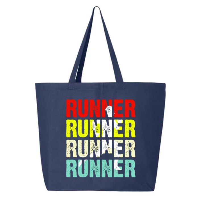 Runner Running Marathoner Retro Vintage 25L Jumbo Tote