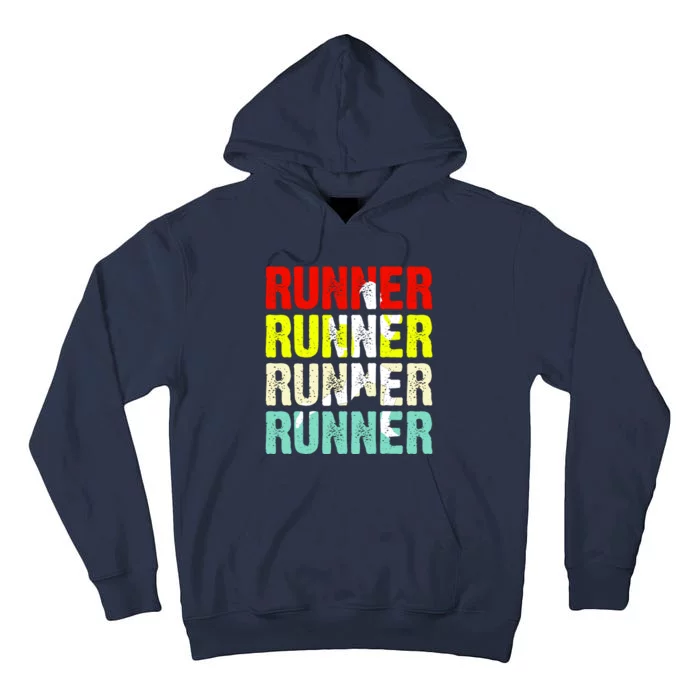 Runner Running Marathoner Retro Vintage Tall Hoodie