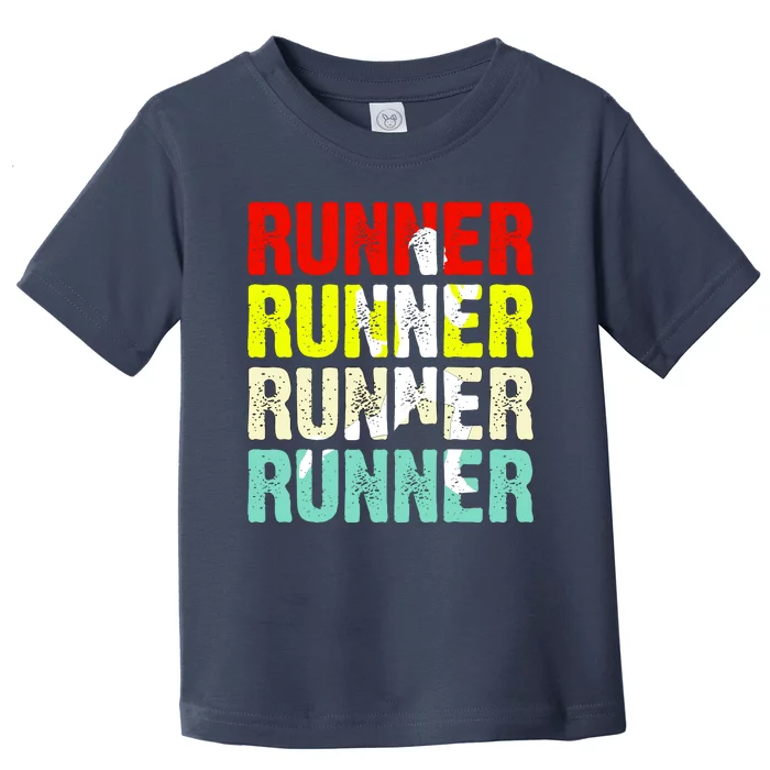 Runner Running Marathoner Retro Vintage Toddler T-Shirt