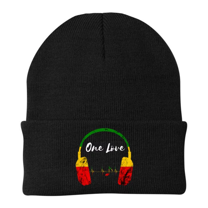 Rasta Reggae Music Headphones Jamaican Pride One Love Knit Cap Winter Beanie