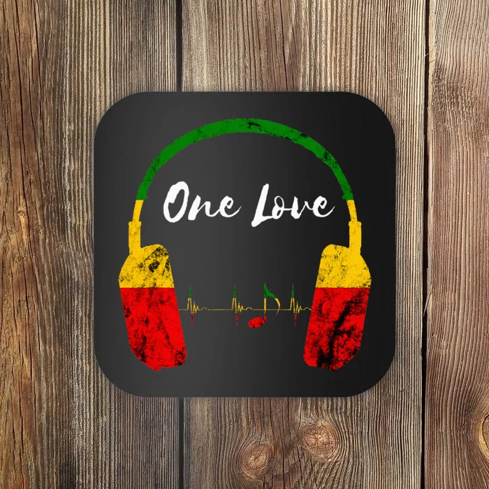 Rasta Reggae Music Headphones Jamaican Pride One Love Coaster