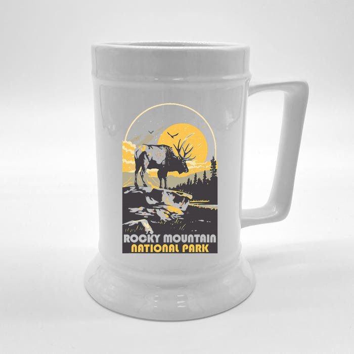 Rmnp Rocky Mountain National Park Elk Colorado Front & Back Beer Stein