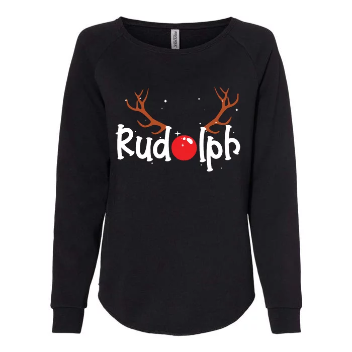 Rudolph Red Nose Reindeer Christmas Funny Womens California Wash Sweatshirt