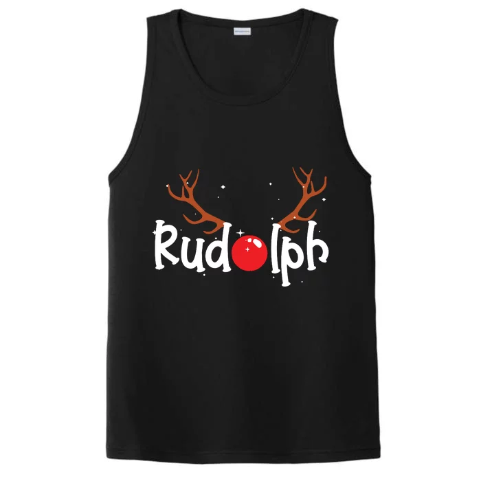 Rudolph Red Nose Reindeer Christmas Funny Performance Tank