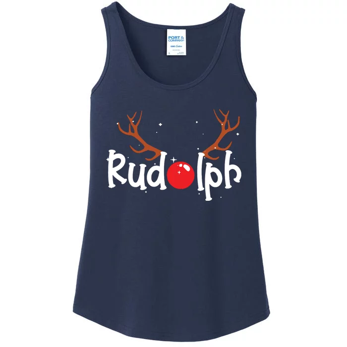 Rudolph Red Nose Reindeer Christmas Funny Ladies Essential Tank