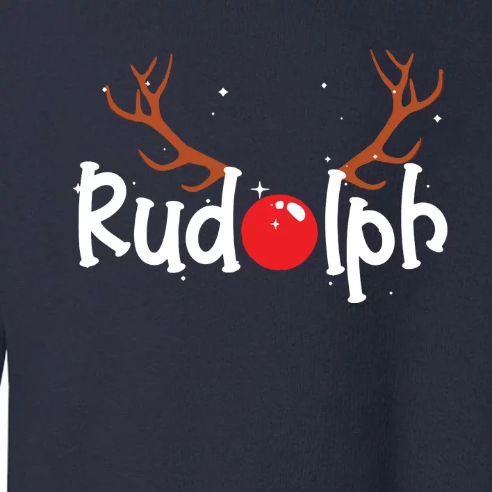 Rudolph Red Nose Reindeer Christmas Funny Toddler Sweatshirt