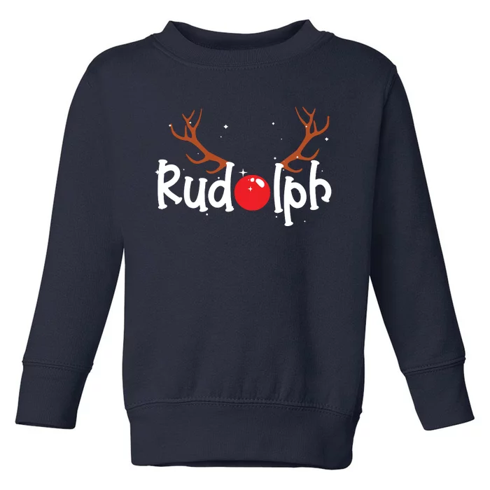 Rudolph Red Nose Reindeer Christmas Funny Toddler Sweatshirt